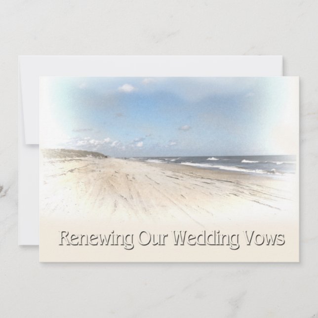 Beach Wedding Renew Vows-inbjudan Inbjudningar (Framsida)