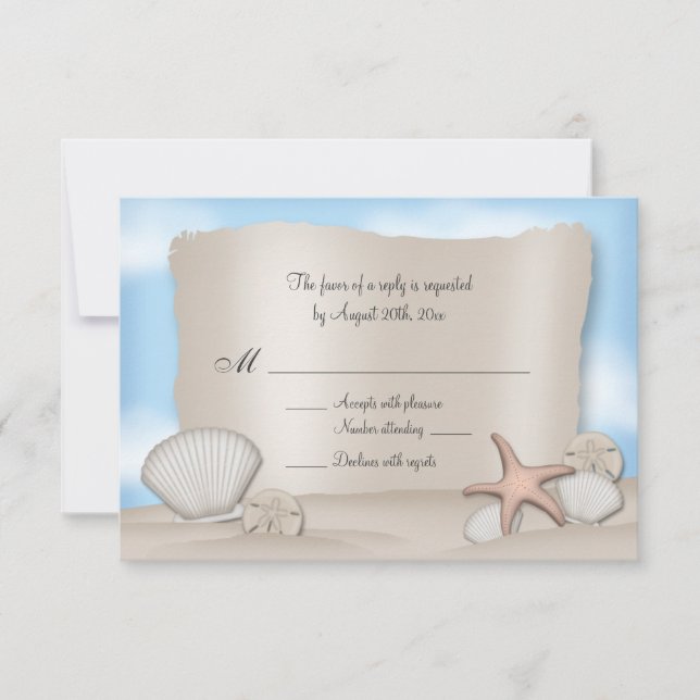 Beach Wedding Reply Cards OSA Kort (Framsida)