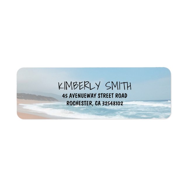 Beach Wedding Returadress Etikett (Framsidan)