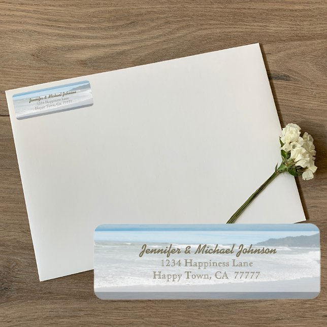 Beach Wedding Returetiketters Returadress Etikett (Skapare uppladdad)