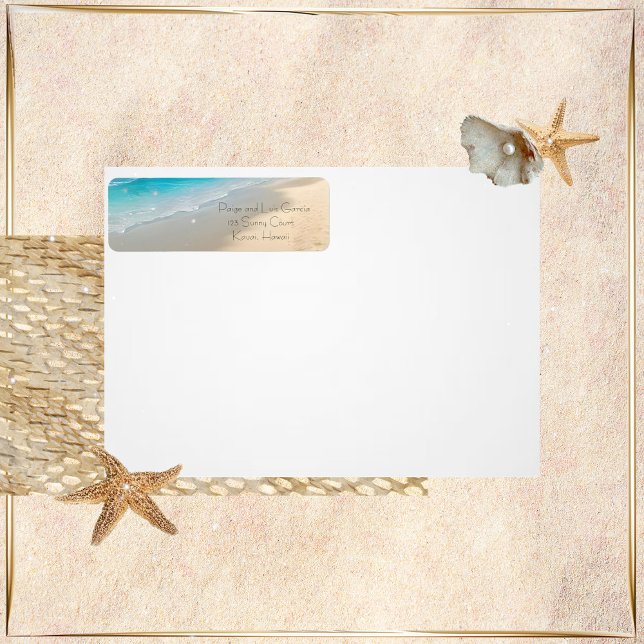 Beach Wedding Returetiketters Returadress Etikett (Skapare uppladdad)
