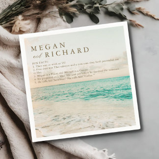 Beach Wedding Roligt Facts om paret Pappersservett