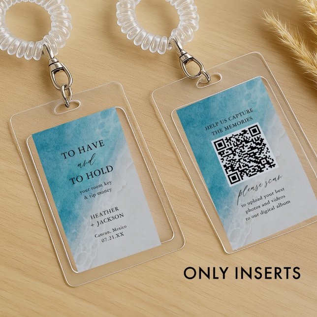 Beach Wedding Room Nyckel QR-kod Tilläggskort (Skapare uppladdad)