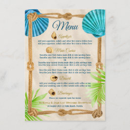 Beach Wedding Rope Reception Middag Party Course Meny