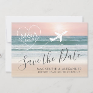 Beach Wedding Rosa Ocean Sunset Spara Datumet