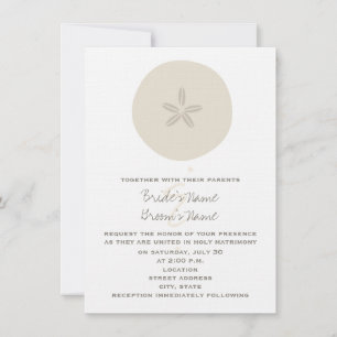 Beach Wedding - Sand Dollar Inbjudningar