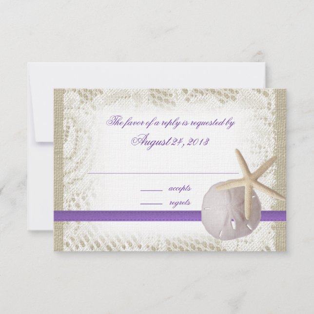 Beach Wedding Sand Dollar och Starfish OSA Kort (Framsida)