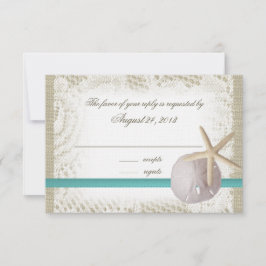 Beach Wedding Sand Dollar och Starfish OSA Kort