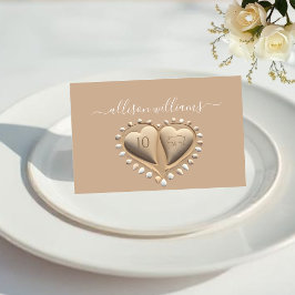 Beach Wedding Sand Hearts-Place Cards-Meal Icons Bordsnummer