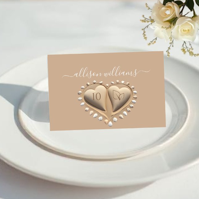 Beach Wedding Sand Hearts-Place Cards-Meal Icons Bordsnummer (Beach Wedding Sand Hearts-Place Cards-Meal Icons Table Number vegetarian)