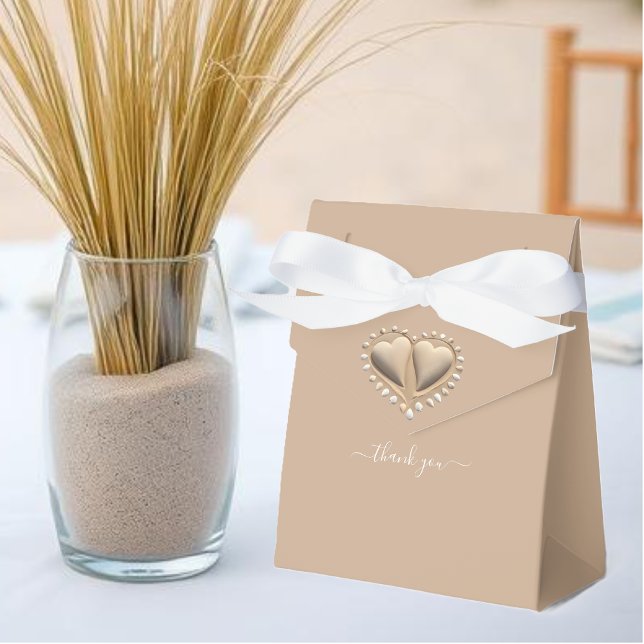 Beach Wedding Sand Hearts Presentaskar (Beach Wedding Sand Hearts Favor Boxes )