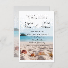 Beach Wedding,Sand,Seashells-inbjudan Inbjudningar