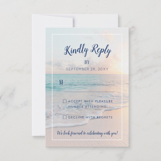 Beach Wedding Sandy Ocean Sunset OSA Kort (Framsida)