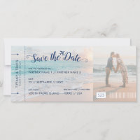 Beach Wedding Save Date Biljett