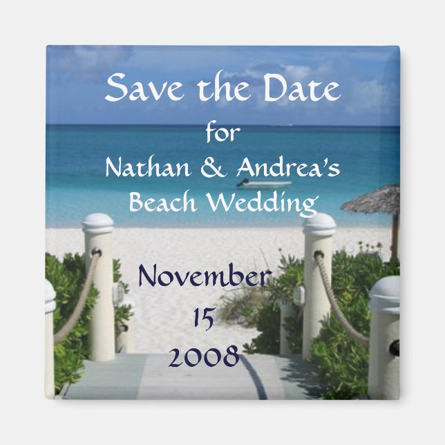 Beach Wedding "Save the Date" Magnet (Framsidan)
