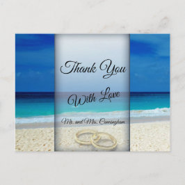 Beach Wedding Scene med Ringar Tack - Vykort