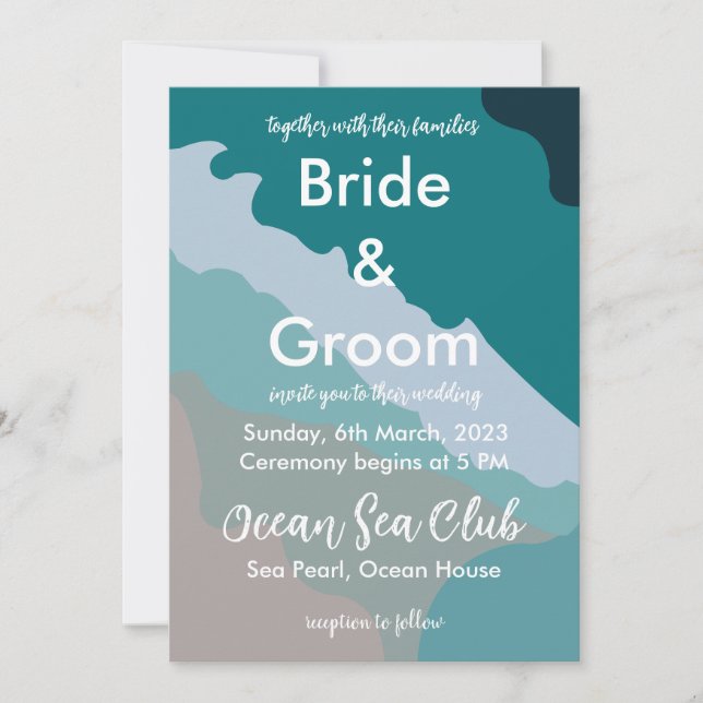 Beach Wedding Sea Ocean Beach Inbjudningar (Framsida)