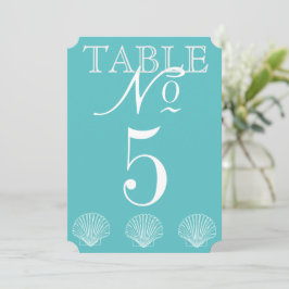 Beach Wedding Seashell-Bordsnummer Card Inbjudningar