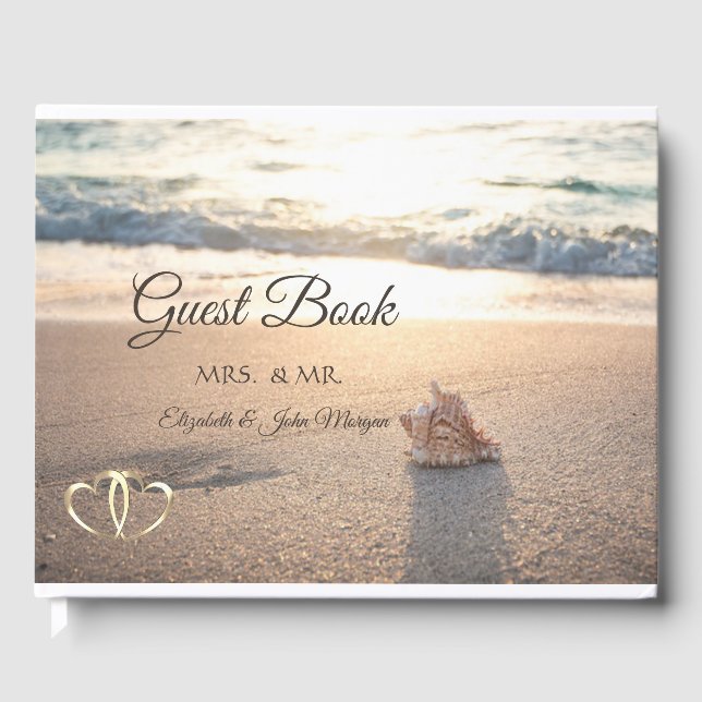 Beach Wedding,Seashell Gästböcker (Framsida)