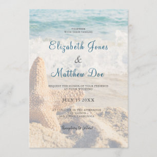 Beach Wedding - Seaside Bröllop - Romantic Beach Inbjudningar