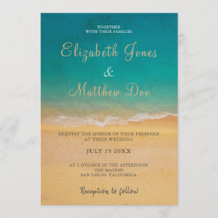 Beach Wedding - Seaside/Oceanside Bröllop Inbjudningar