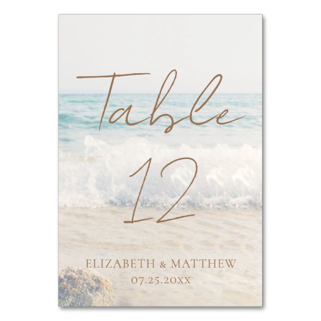 Beach Wedding Seaside/Oceanside Wedding Bordsnummer (Framsidan)