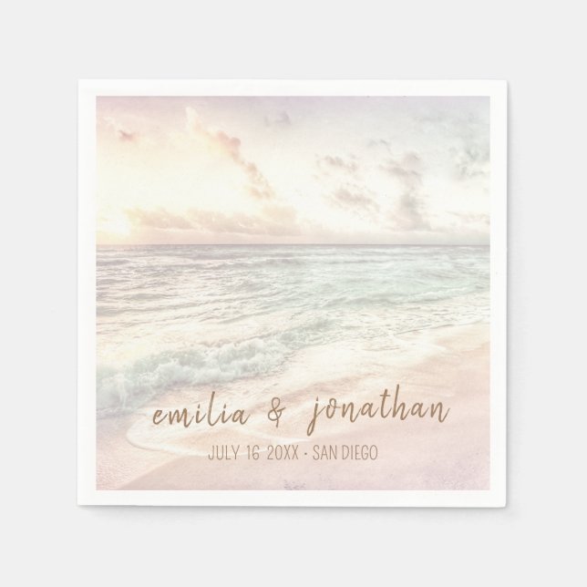 Beach Wedding | Seaside Wedding Pappersservett (Framsidan)