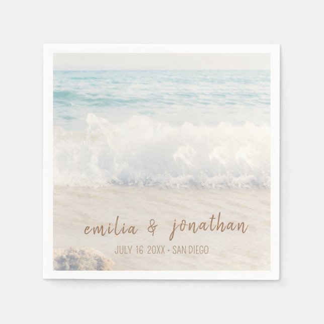 Beach Wedding | Seaside Wedding Pappersservett (Framsidan)