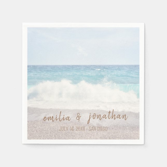 Beach Wedding | Seaside Wedding Pappersservett (Framsidan)