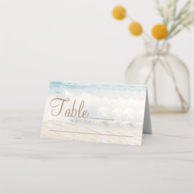 Beach Wedding Seaside Wedding Place Card Placeringskort (Framsida)