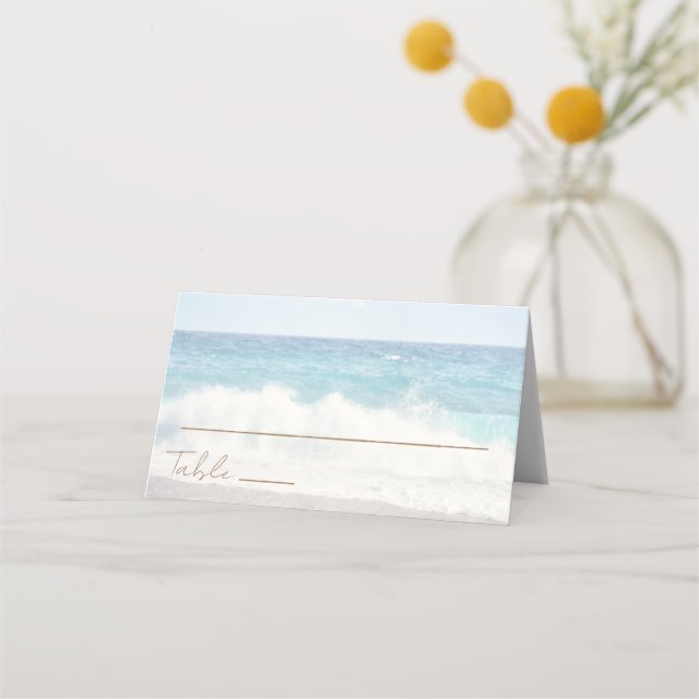 Beach Wedding Seaside Wedding Place Card Placeringskort (Framsida)