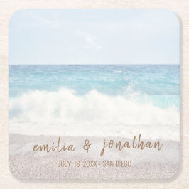 Beach Wedding | Seaside Wedding Underlägg Papper Kvadrat