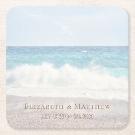 Beach Wedding | Seaside Wedding Underlägg Papper Kvadrat