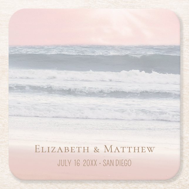 Beach Wedding | Seaside Wedding Underlägg Papper Kvadrat (Framsidan)