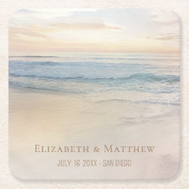 Beach Wedding | Seaside Wedding Underlägg Papper Kvadrat