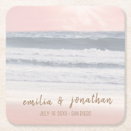 Beach Wedding | Seaside Wedding Underlägg Papper Kvadrat