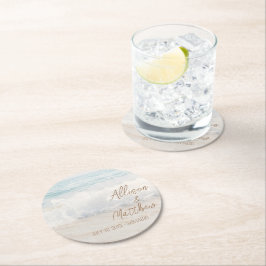 Beach Wedding | Seaside Wedding Underlägg Papper Rund