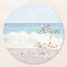 Beach Wedding | Seaside Wedding Underlägg Papper Rund