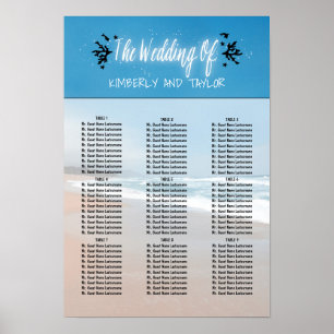 Beach Wedding Seating Charts Poster