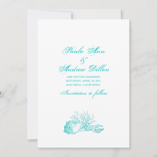 Beach Wedding Spara datum Datumet (Framsida)