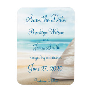 Beach Wedding Spara datum magneter