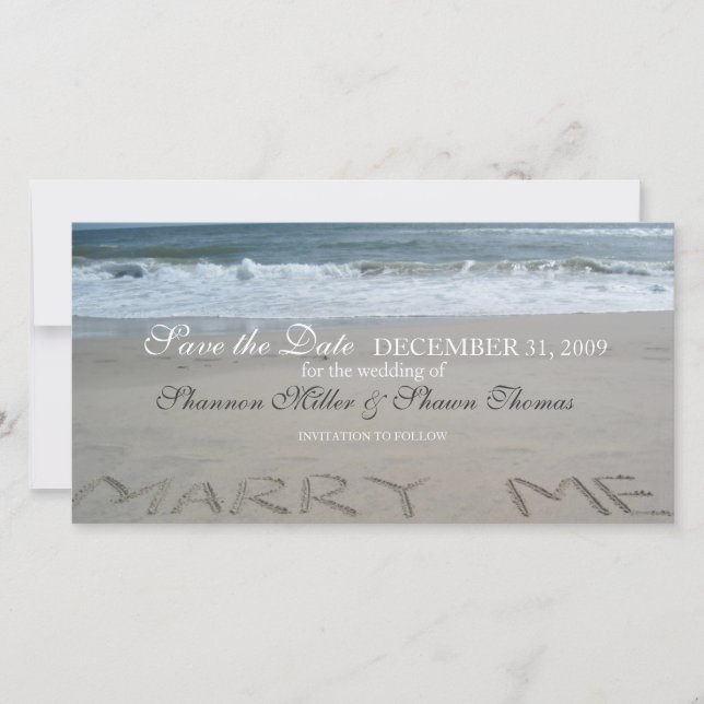 Beach Wedding Spara datum meddelande (Framsida)