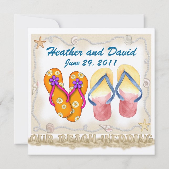 Beach Wedding - SRF Inbjudningar (Framsida)