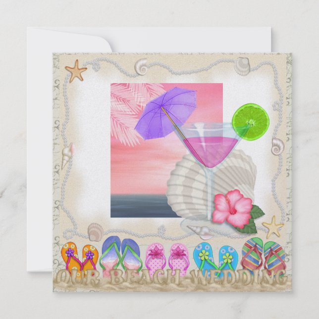 Beach Wedding - SRF Inbjudningar (Framsida)