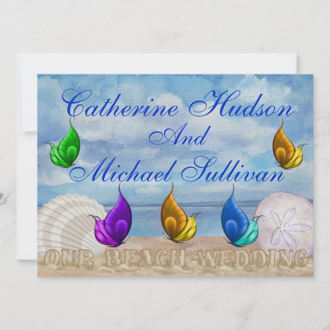 Beach Wedding - SRF Inbjudningar (Framsida)