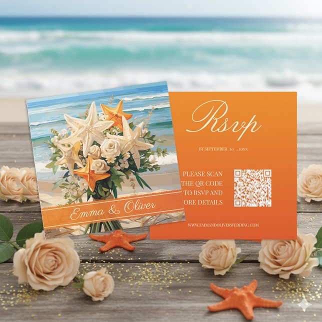 Beach Wedding Starfish Bouquet OSA kort (Skapare uppladdad)
