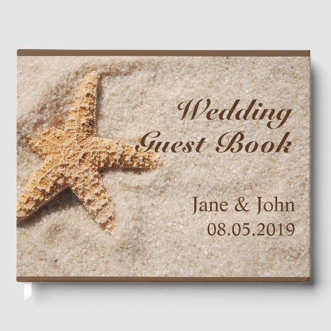 Beach Wedding Starfish Guest Bok (Framsida)
