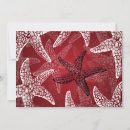 Beach Wedding Starfish Red Inbjudningar