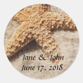 Beach Wedding Starfish Stickers Runt Klistermärke