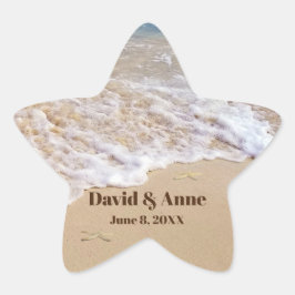 Beach Wedding Starfish Stjärnformat Klistermärke